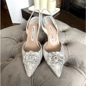 Manolo Blahnik Silver Heels